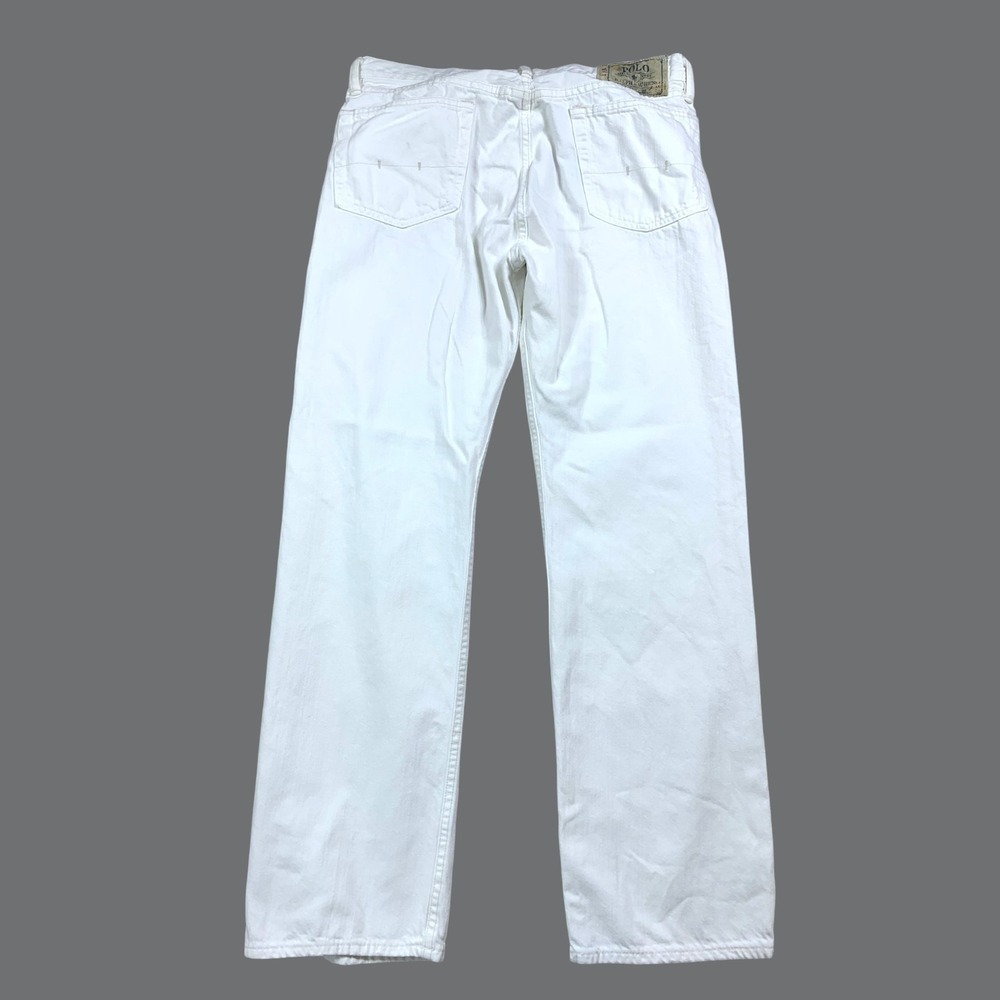 Polo Ralph Lauren Jeans Mens 34x32 White Classic 867 Straight 100% Cotton Y2K - Picture 3 of 9